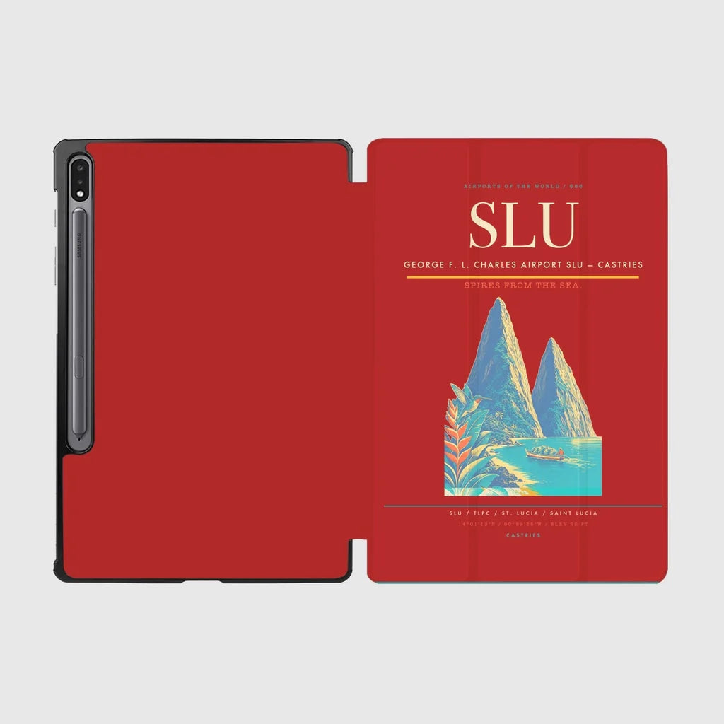 George F. L. Charles Airport (SLU) design on red samsung tablet tablet case