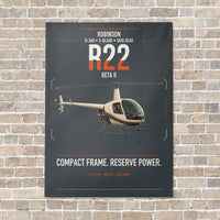 Thumbnail for Robinson R22 Beta II vertical canvas print - no frame - gray background