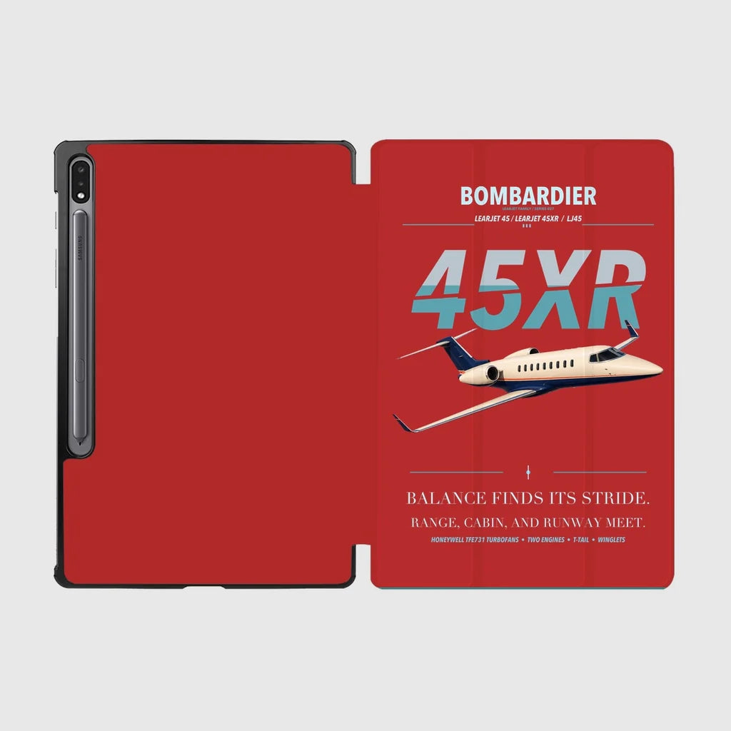 Bombardier Learjet 45XR design on red samsung tablet tablet case