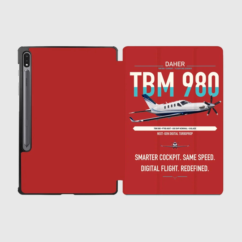 Daher TBM 980 design on red samsung tablet tablet case