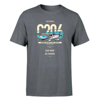 Thumbnail for Cessna 206 Stationair design on gray t-shirt, single-side print
