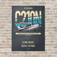 Thumbnail for Cessna T210N Centurion vertical canvas print - no frame - gray background
