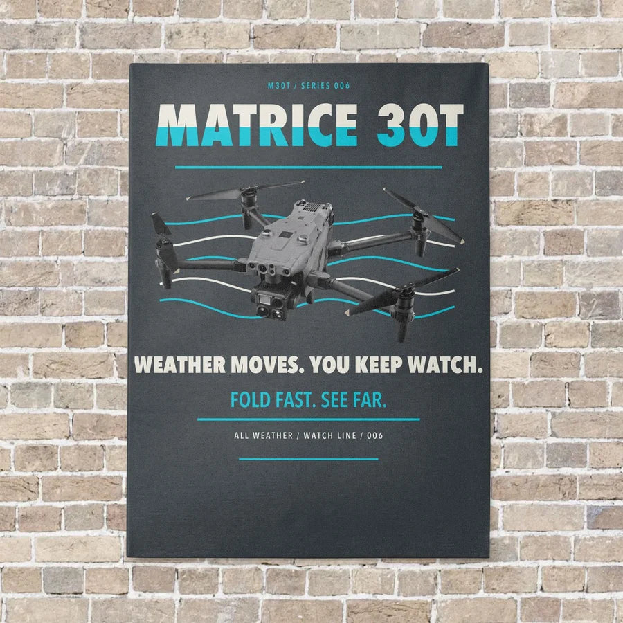 DJI Matrice 30T vertical canvas print - no frame - gray background
