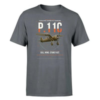 Thumbnail for PZL P.11c design on gray t-shirt, single-side print