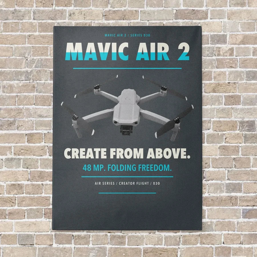 DJI Mavic Air 2 vertical canvas print - no frame - gray background