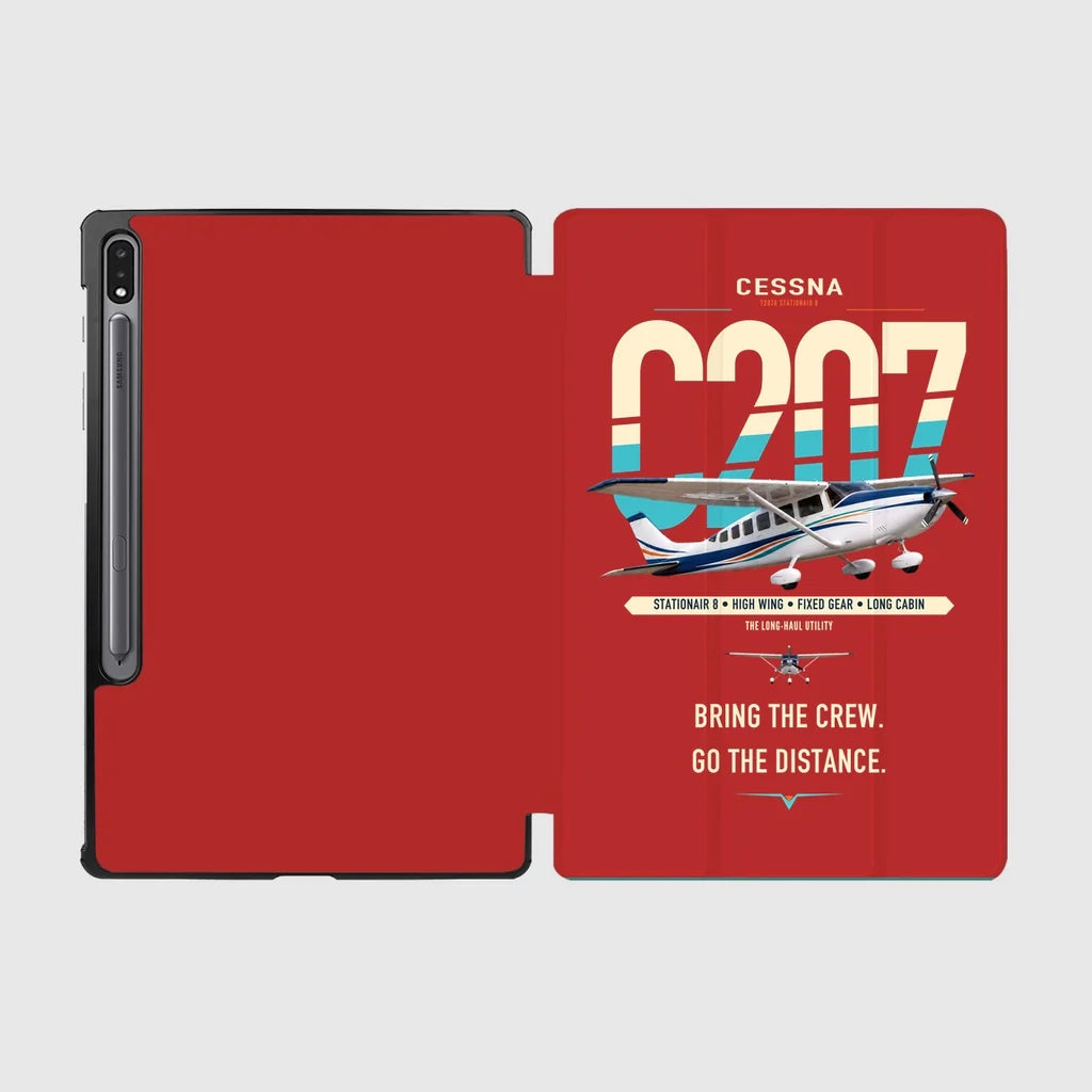 Cessna T207A Stationair 8 design on red samsung tablet tablet case