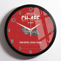 Thumbnail for Boeing Vertol CH-46E Sea Knight design on red framed wall clock