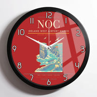 Thumbnail for Ireland West Airport Knock (NOC) design on red framed wall clock
