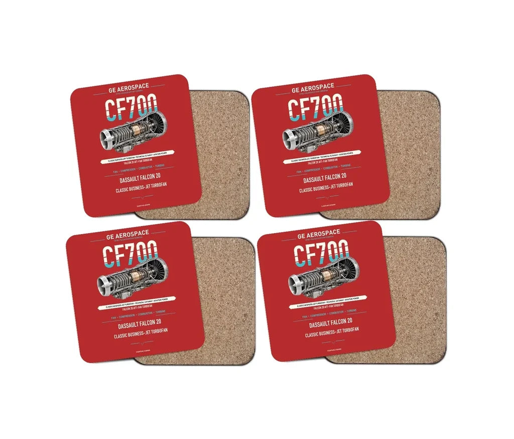 CF700 design on red 4 pieces set coaster