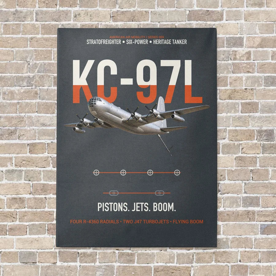 KC-97L STRATOFREIGHTER vertical canvas print - no frame - gray background