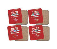 Thumbnail for De Havilland Dash 8-400 design on red 4 pieces set coaster