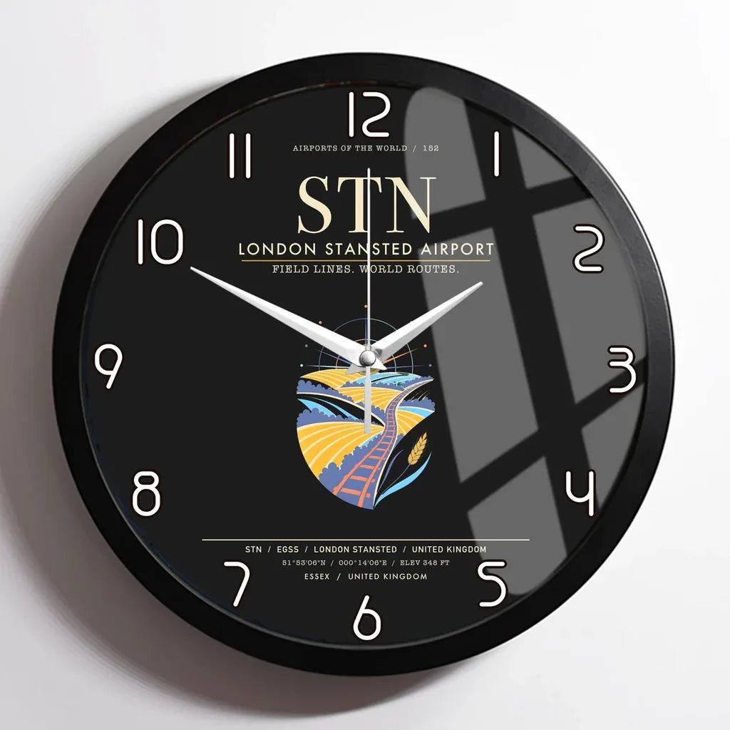 London Stansted Airport STN Wall-Clock Framed - Black