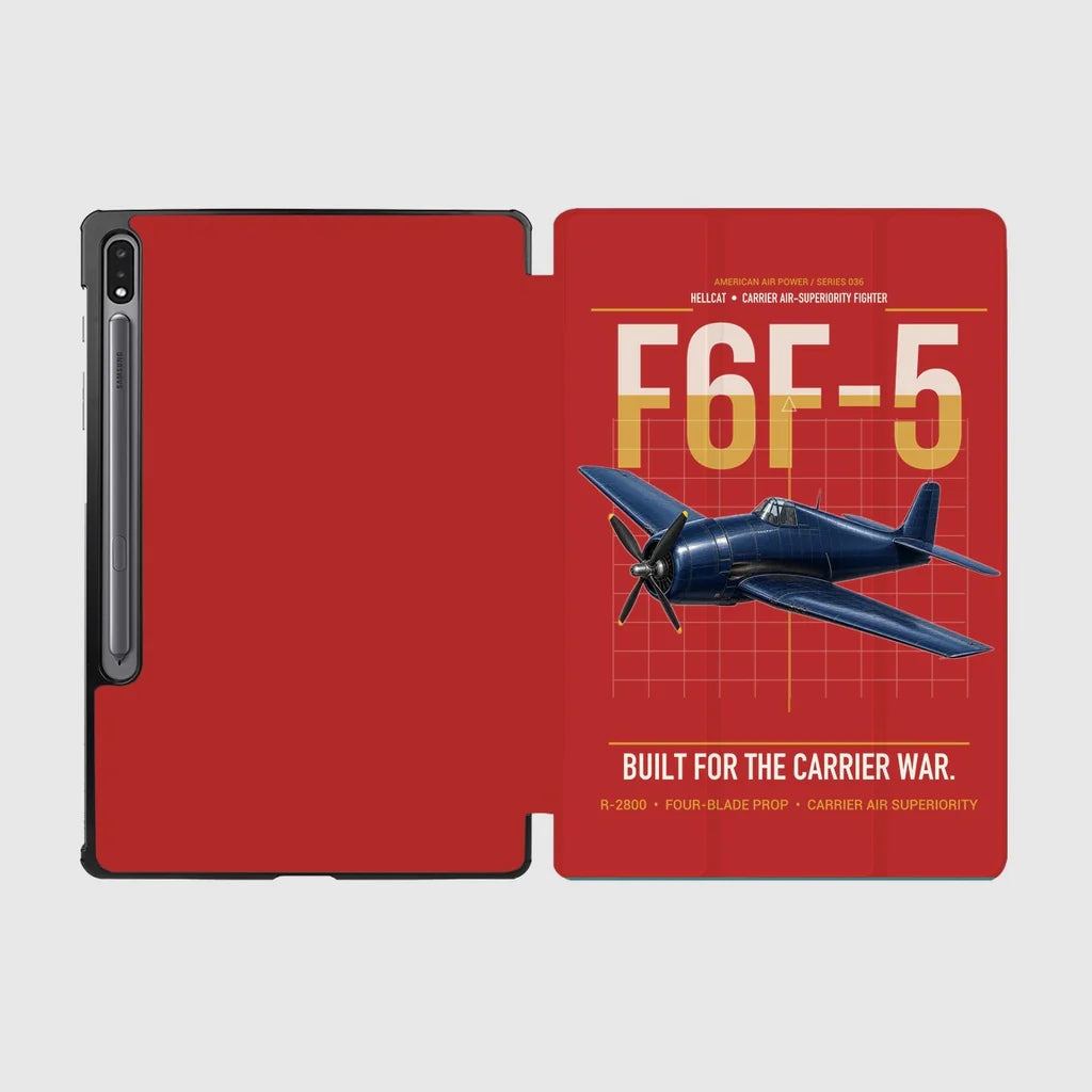 F6F-5 Hellcat design on red samsung tablet tablet case