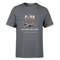 Thumbnail for C-2A Greyhound design on gray double-side t-shirt, single-side print