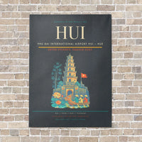 Thumbnail for Phu Bai International Airport HUI — Hue vertical canvas print - no frame - gray background