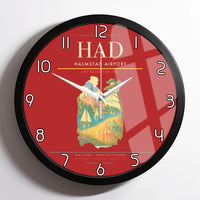 Thumbnail for Halmstad Airport (HAD) design on red framed wall clock