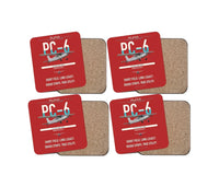 Thumbnail for Pilatus PC-6 Porter design on red 4 pieces set coaster