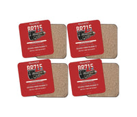 Thumbnail for BR715 design on red 4 pieces set coaster