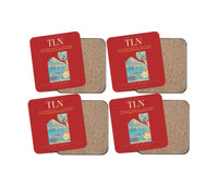 Thumbnail for Toulon-Hyères Airport (TLN) design on red 4 pieces set coaster