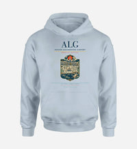 Thumbnail for Houari Boumediene Airport (ALG) design on light blue hoodie single-side print