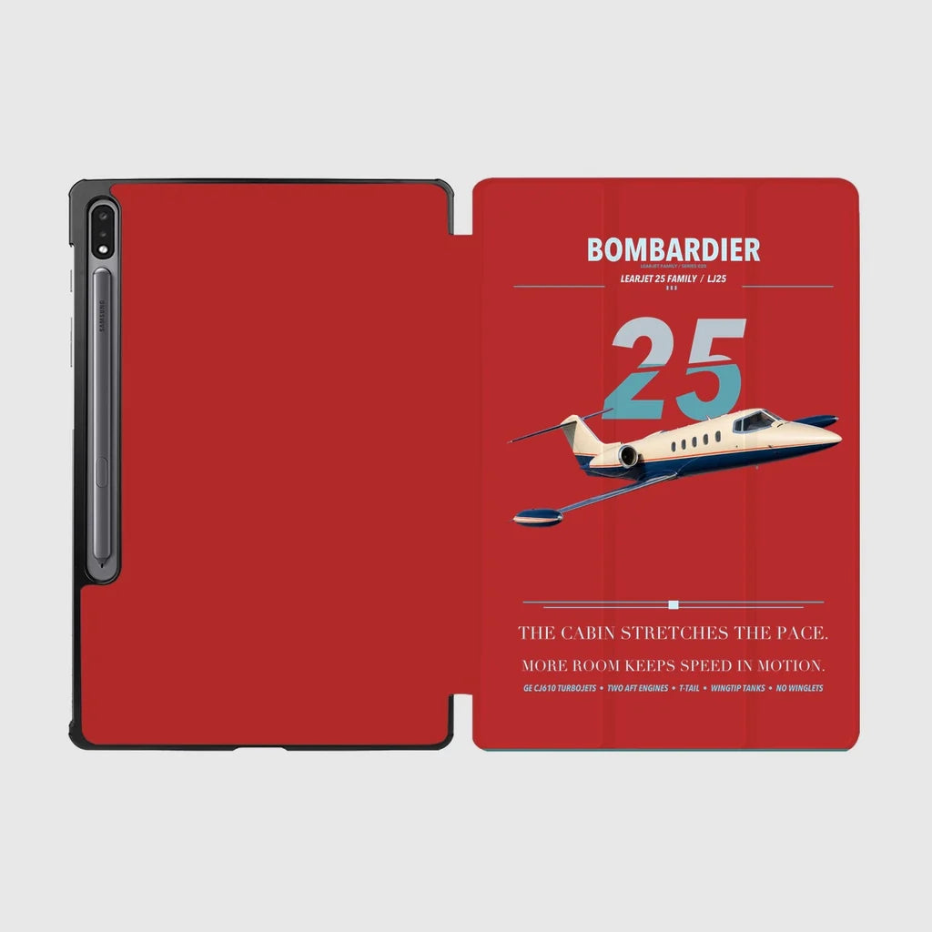 Bombardier Learjet 25 design on red samsung tablet tablet case
