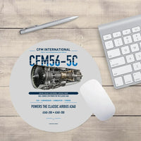 Thumbnail for CFM56-5C design on light gray round mouse pad