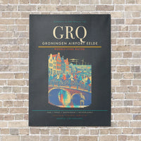 Thumbnail for Groningen Airport Eelde GRQ vertical canvas print - no frame - gray background