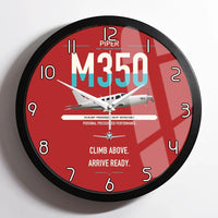 Thumbnail for Piper M350 design on red framed wall clock