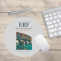 Thumbnail for Erfurt-Weimar Airport (ERF) design on light gray round mouse pad