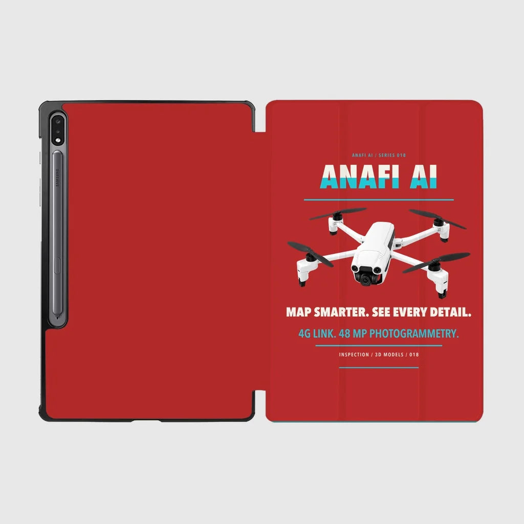 Parrot ANAFI Ai design on red samsung tablet tablet case
