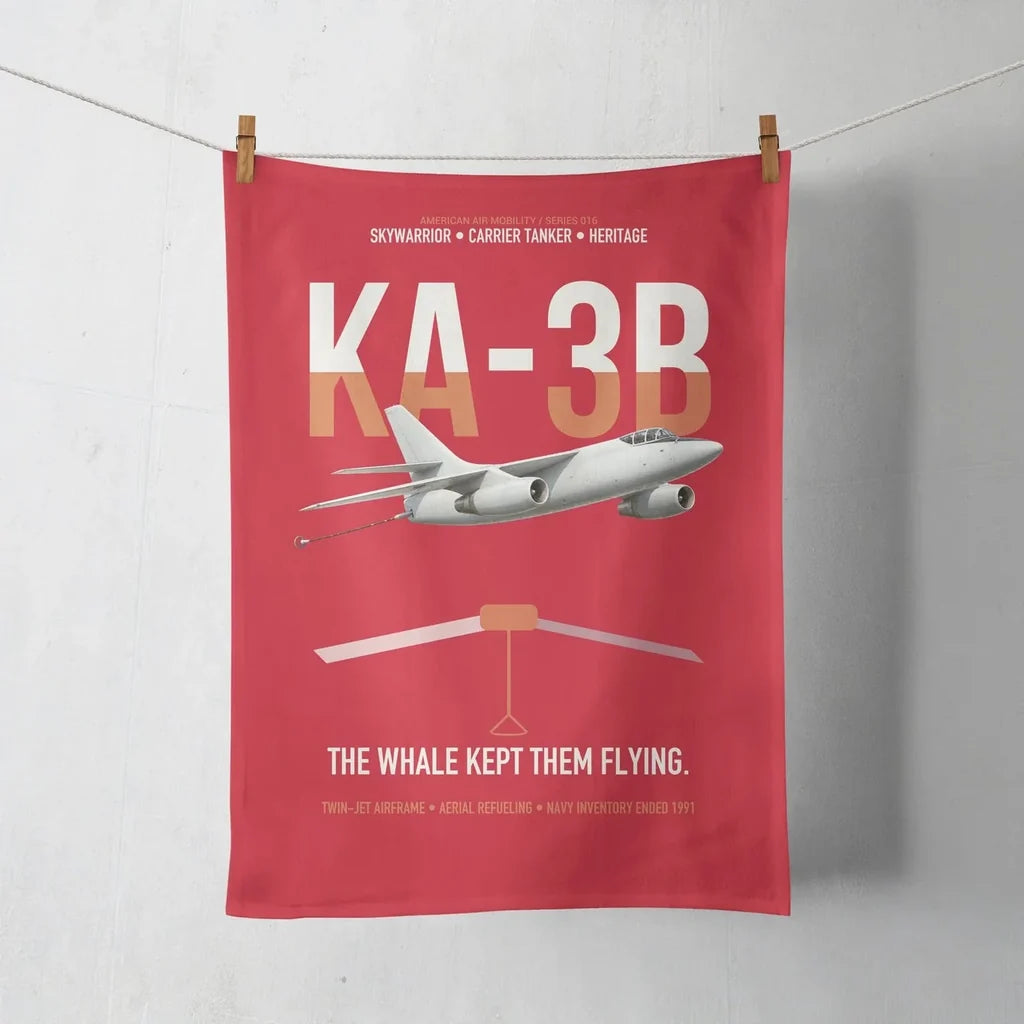 KA-3B Skywarrior design on red towel