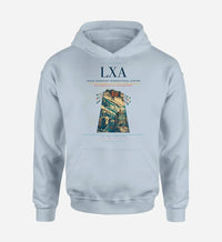 Thumbnail for Lhasa Gonggar International Airport (LXA) design on light blue hoodie single-side print