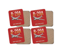 Thumbnail for B-29A Superfortress design on red 4 pieces set coaster