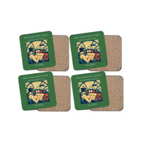 Thumbnail for The Navigator's Stars - Designed Coasters design on green 4-pieces-set