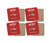 Thumbnail for Sikorsky MH-60T Jayhawk design on red 4 pieces set coaster