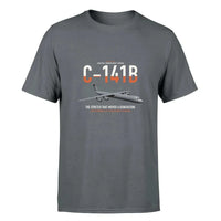 Thumbnail for C-141B Starlifter design on gray double-side t-shirt, single-side print