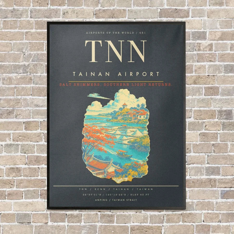 Tainan Airport TNN - Canvas Framed - Gray