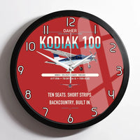 Thumbnail for Daher Kodiak 100 Series III design on red framed wall clock
