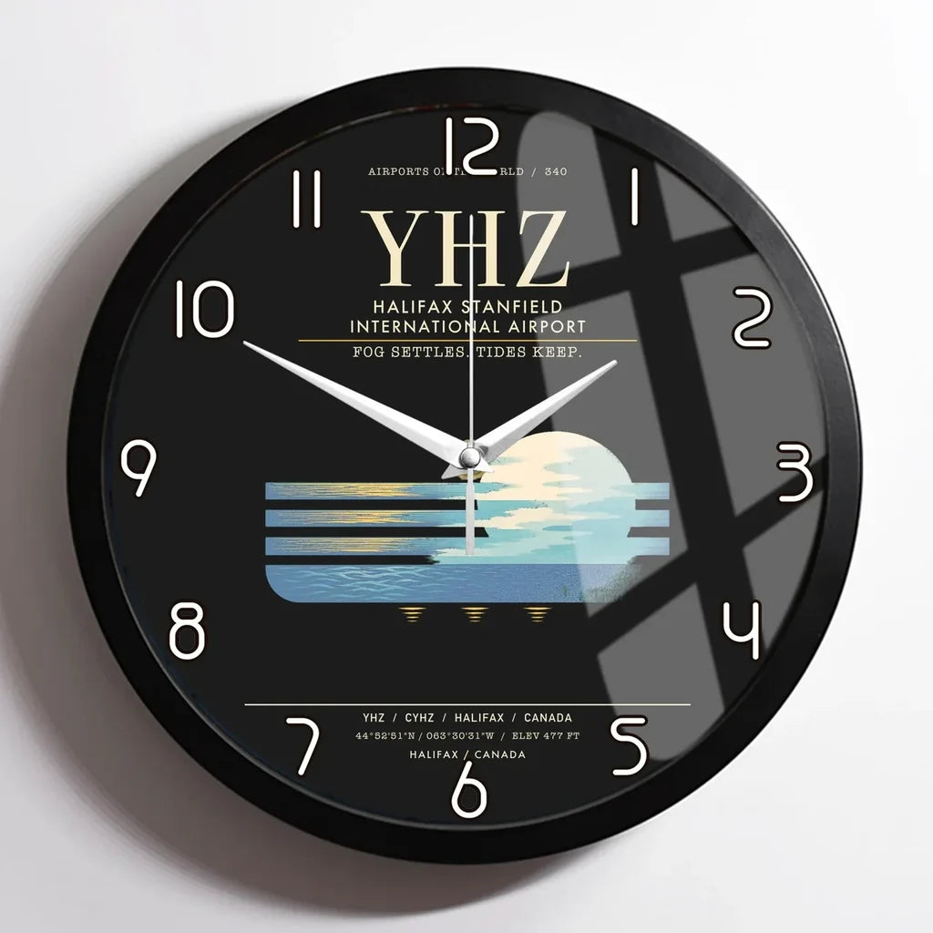 Halifax Stanfield International Airport YHZ Wall-Clock Framed - Black