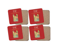 Thumbnail for Treviso Airport (TSF) design on red 4 pieces set coaster
