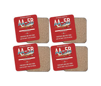 Thumbnail for Grumman American AA-5B Tiger design on red 4 pieces set coaster