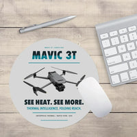 Thumbnail for DJI Mavic 3 Thermal design on light gray round mouse pad