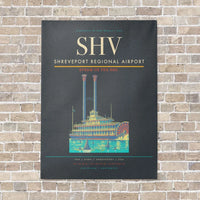 Thumbnail for Shreveport Regional Airport SHV vertical canvas print - no frame - gray background