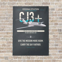 Thumbnail for Cessna Citation CJ3+ vertical canvas print - no frame - gray background