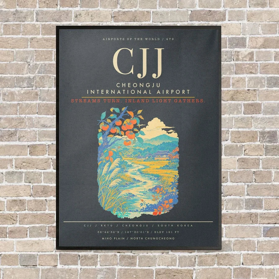 Cheongju International Airport CJJ - Canvas Framed - Gray