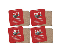 Thumbnail for CJ610 design on red 4 pieces set coaster