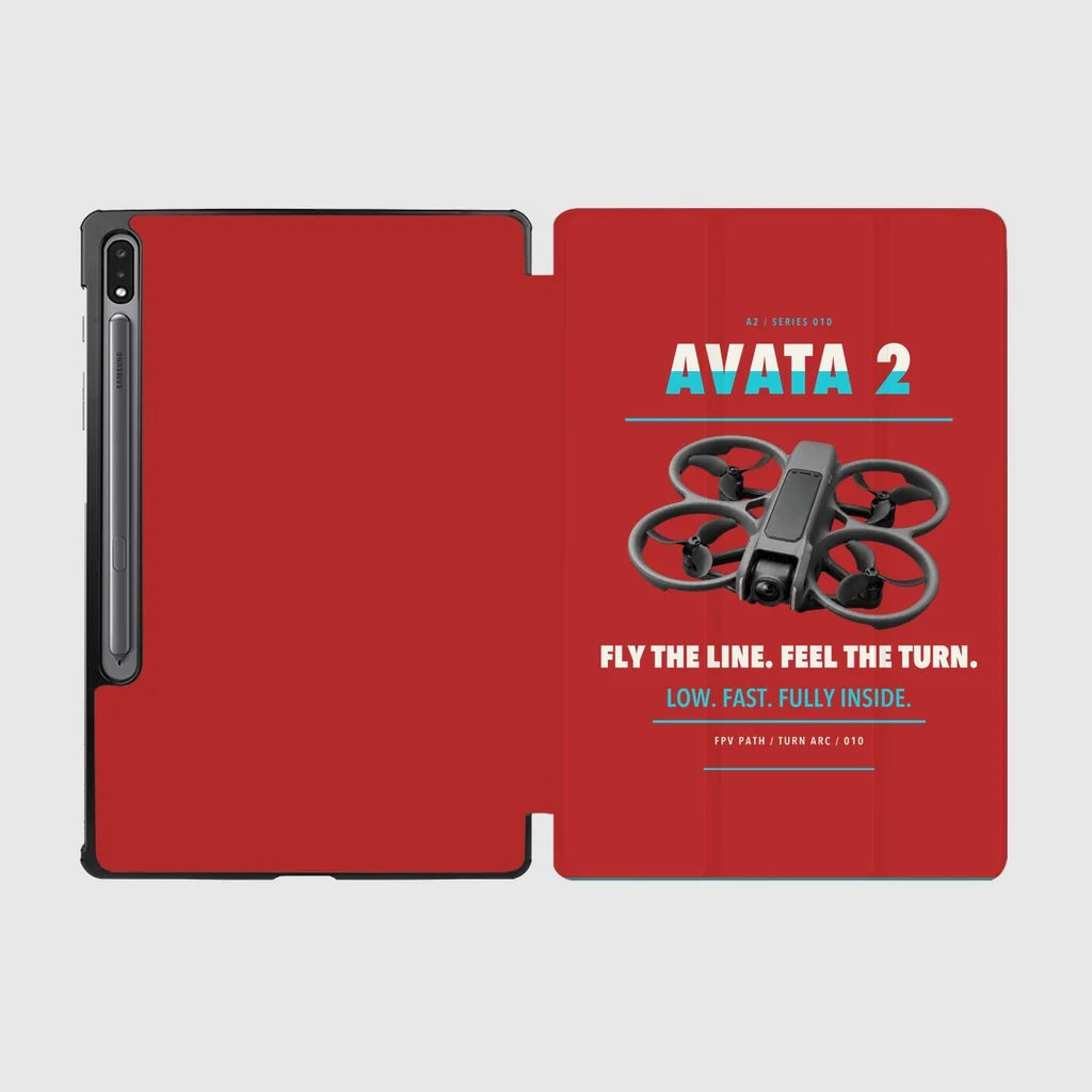 DJI Avata 2 design on red samsung tablet tablet case