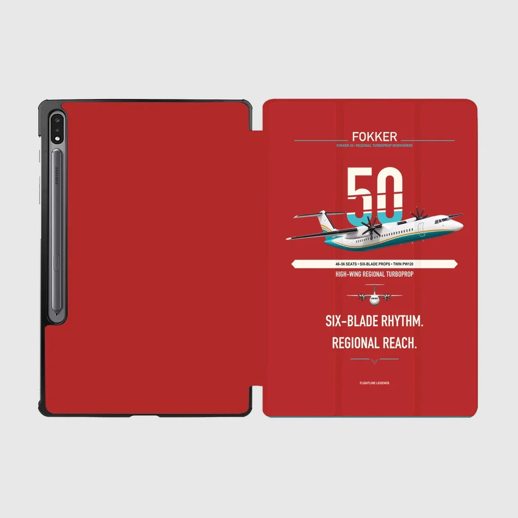 Fokker 50 design on red samsung tablet tablet case