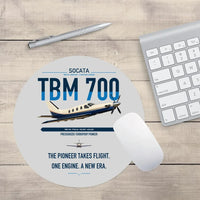 Thumbnail for Socata TBM 700 design on light gray round mouse pad