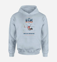 Thumbnail for Airbus H145 D3 design on light blue double-side hoodie, single-side print